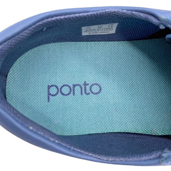 Ponto The Pacific Women's Slate Blue Oxford Sneakers Recycled Leather Size 7.5 - Picture 7 of 11